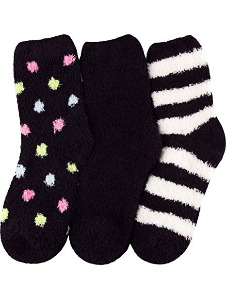 HASLRA Premium Soft Warm Microfiber Fuzzy Socks 3-5 Pairs