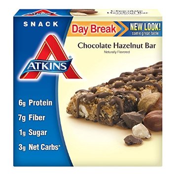 Atkins Snack Bar, Chocolate Hazelnut, 5 Count