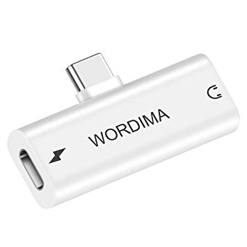 WORDIMA USB C to AUX Adapter,Type c to 3.5mm Digital and Headphone Fast Charger QC PD Adapter with DAC Hi-Res Compatible with Samsung Note 10, Google Pixel 2/2XL/3/3XL,iPad Pro 2018, Aux to Type C