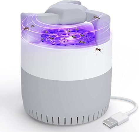 Lampada Antizanzare, Zanzariera Elettrica USB Uccidi Zanzare Interno Ammazza Mosche Elettrico UV Trappola per Mosche da Esterno Portatile Antizanzare per Domestico Giardino Campeggio