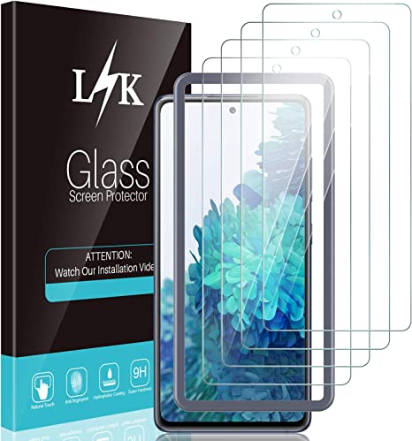 4 Pack LϟK Screen Protector Compatible for Samsung Galaxy S20 FE 5G Galaxy S20 FE 5G UW, New Verson, Easy Installation Tray, Tempered Glass 9H Hardness, Case Friendly