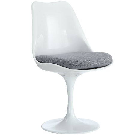 LexMod Lippa Dining Fabric Side Chair in Gray