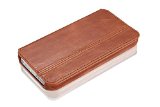 KAVAJ iPhone 55S leather case cover Dallas Model 2015 cognac brown - genuine leather with business card holder Slim flip case as premium accessory for the original Apple iPhone 55S doubles as a wallet
