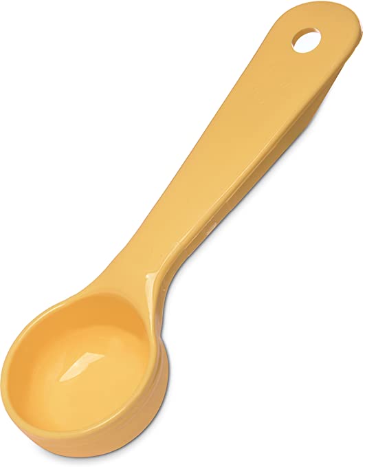 Carlisle 492104 Solid Short Handle Portion Control Spoon, 1 oz, Yellow