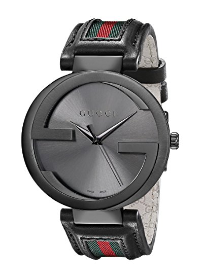 Gucci Men's YA133206 Interlocking Iconic Bezel Anthracite Dial Watch