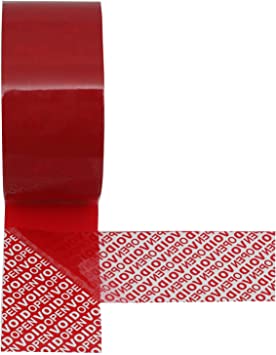 WELSTIK Tamper Tape Red Tamper Evident Security Seals Tape, Transfer Tamper Proof Security Void Tapes (Red, 1.88 inch x 55 Yards)