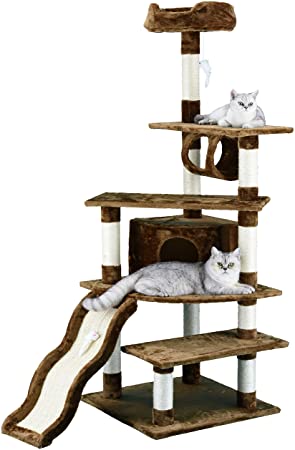 Go Pet Club F73 70-Inch Cat Tree Condo Furniture, Brown