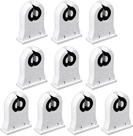 uxcell 10Pcs T8/T12 Fluorescent Light Holder G13 Base Non-Shunted Tombstone Lamp Socket AC 500V 2A for LED Fluorescent Tube