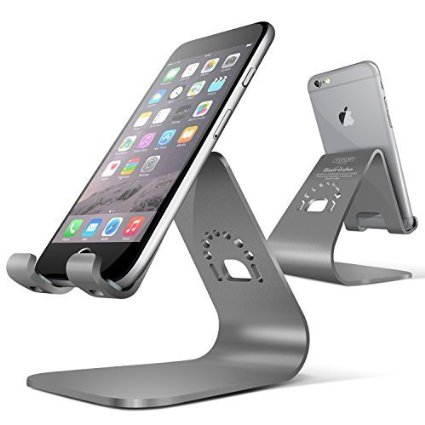 Phone Stand, Spinido Alloy Mobile Desktop Station Holder for iPhone 6S/6S Plus/SE, Galaxy S7/S6/S6 Edge and More Devices [Comfortable Viewing Angle Easy Use Quick Connection],(Space Grey)