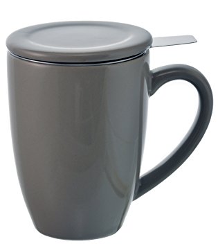 GROSCHE Kassel Tea Infuser Mug / Teacup with Stainless Steel Infuser, 330ml/11.2 oz, grey