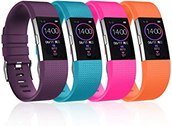 YOUKEX Slicone Bands Compatible with Fitbit Charge 2 Band, Classic & Special Edition Replacement Band for Fitbit Charge 2, Women Men