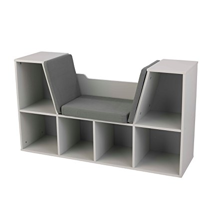 KidKraft Bookcase with Reading Nook, Gray