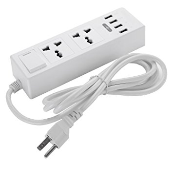 Surge Protector,Hikeren Home&Office Surge Protector 2 Outlets with 4 USB Charging Ports , Surge Protector Power Socket With 4 USB Outputs for iPhone, iPad, Samsung 6s and More(White)