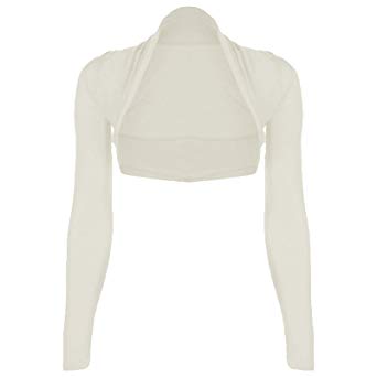 Paramount Long Sleeve Cropped Plain Bolero Shrug