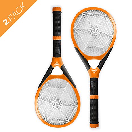 Aspectek Rechargeable Mosquito Swatter with Detachable Flash Light, 2 Packs