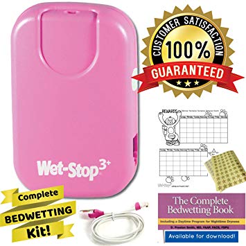 Wet-Stop 3 Pink Bedwetting Enuresis Alarm with Sound and Vibration, Moisture Sensor for Boys or Girls