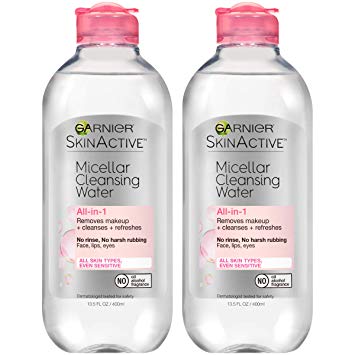 Garnier SkinActive Micellar Cleansing Water, For All Skin Types, 13.5 Fluid Ounce (Pack of 2)