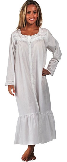 The 1 for U Grace 100% Cotton Victorian Nightgown Long Sleeves 7 Sizes