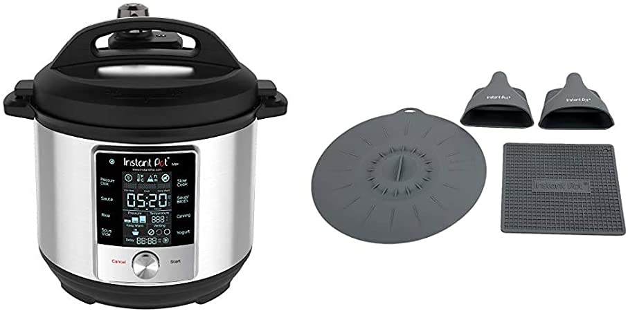 Instant Pot Max Pressure Cooker 9 in 1, Best for Canning with 15PSI and Sterilizer, 6 Qt & Silicone Starter Set