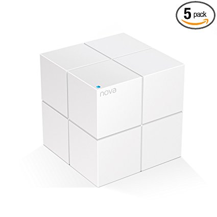 Tenda Nova MW6(1-pack) Whole Home Mesh WiFi System Coverage up to 2,000 sq.ft, 1-2 bedrooms, Plug and Play, Works with Alexa,Parental Controls,2 Gigabit Ports/Unit