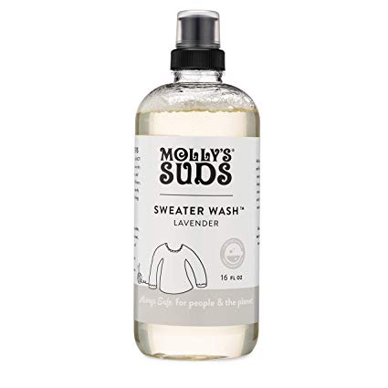 Molly's Suds Sweater Wash, Concentrated, Natural and Gentle Formula for Wool, Cashmere, Mohair, High Quality Fabrics and Natural Fibers. Liquid Laundry Detergent, Lavender Scented, 16 fl oz