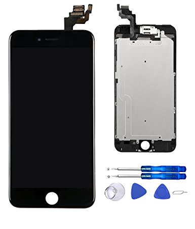 Glob-Tech iPhone 6 Plus 5.5 Inch LCD Display Screen Replacement Full Touch Digitizer Assembly with Proximity Sensor   Ear Speaker   Front Camera   Screen Protector   Repair Tools,iPhone 6 Plus Black