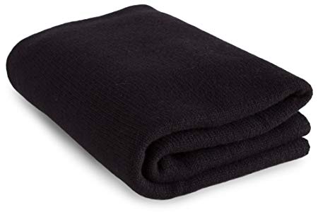 Luxurious 100% Cashmere Travel Wrap Blanket - Black - handmade in Scotland by Love Cashmere