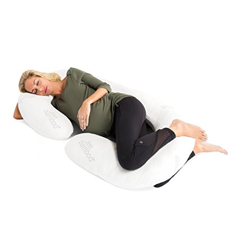 Zen Bamboo 1800 Series Full Body Pregnancy Pillow - Maternity & Nursing Support Cushion & Body Pillow with Ultra-Soft, Washable Rayon from Bamboo Blend Cover …