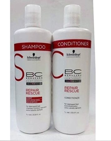 Schwarzkopf Bonacure Repair Rescue Shampoo and Conditioner Liter Duo Set 33.8 Oz