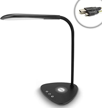 Revive LED Desk Lamp for Webcam Meetings and Work at Home Station with Wireless Charging Pad - Video Conference Lighting, Touch Controls, Brightness Slider - Compatible with Qi-Enabled Devices