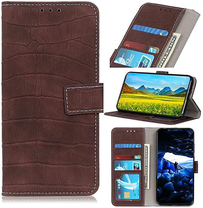 DAMONDY ZTE Avid 579 Case,PU Leather Wallet Case [Stand Function] with ID Card Slot Holder Flip Folio Cover for ZTE Blade A3 2020 -Brown