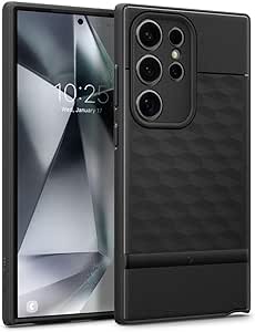 Caseology Parallax Case Compatible with Samsung Galaxy S24 Ultra Case [Enhanced Ergonomic Design] Military Grade Drop Tested (2024) - Matte Black