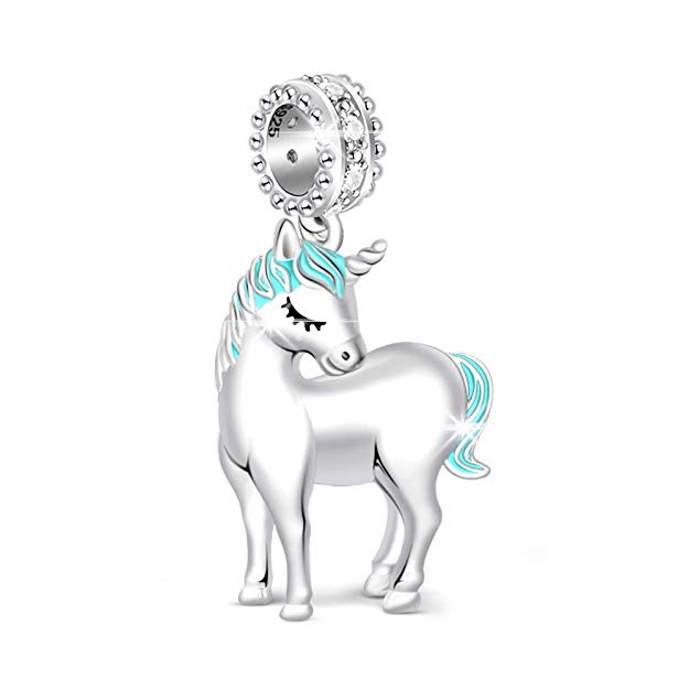 GNOCE 925 Sterling Silver Charms for Bracelets Women's Unicorn Charm Bracelets Fit All Major Brands of Bracelet Women Men Gifts for Her Most US and European Bracelets and Necklaces