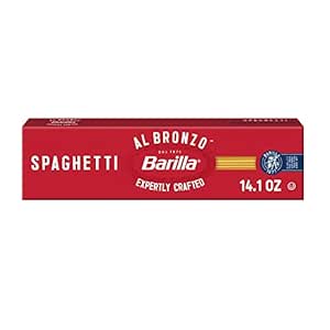 Barilla Al Bronzo Spaghetti Pasta (14.1 oz.), Bronze Cut Pasta Created from a Reserve Batch Durum Wheat, Non-GMO, Kosher