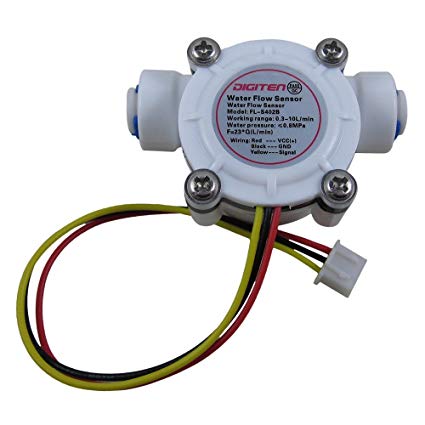 DIGITEN 1/4 Quick Connect 0.3-10L/min Water Hall Effect Flow Sensor Meter