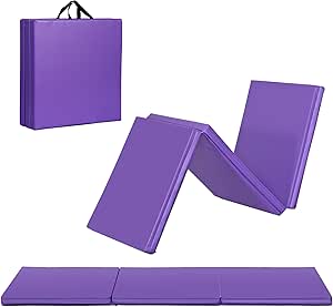 ZENY 2’’ Thick Tri-fold Folding Gym Exercise Mat Extra Thick Gymnastics Mat Tumbling Mat with Carrying Handles for Home Workout, Core Workouts, Stretching, MMA, Yoga