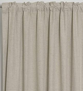 2Pack Flax(30% Linen,70% Cotton) Reverse tab top Curtain Panel 50x108 Natural