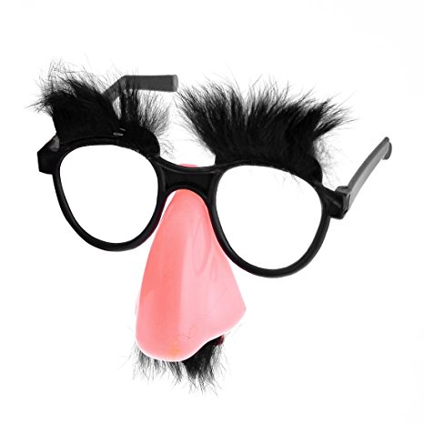 Groucho Glasses: Nose, Eyebrows And Fuzzy Mustache Glasses