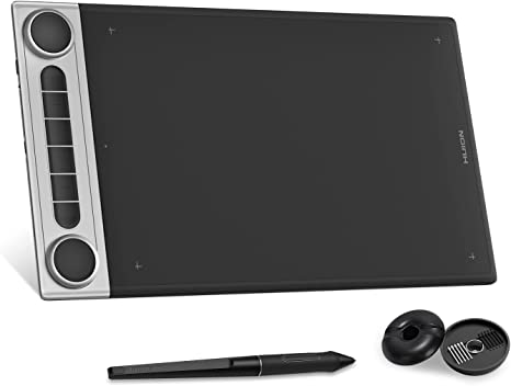 HUION Inspiroy Dial 2 Bluetooth Wireless Graphics Drawing Tablet with Dual Dials Battery-Free Stylus PW517 for Digital Art and Graphics Design, Compatible with Mac, Windows, Linux, Android