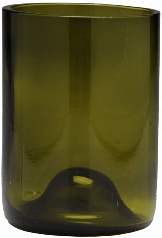 D&V Glass Vintage Collection, Short Beverage/Cocktail Glass, 12-Ounce, Olive Green, Set of 6