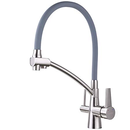 GAPPO Pull Out Kitchen Taps with Drink Water Filter Function 3 in 1 Water Filter Purifier Tap,Not Include Filter System, Brushed Nickel
