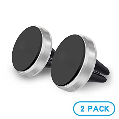 Car Mount, UTHMNE [2 PACK] Universal Air Vent Magnetic Car Mount Holder for Smartphone iPhone 7 Plus 6S 6 5s 5 SE, Galaxy S8 S7 S6 Edge, Note 5 4 2 and Mini Tablets, Compatible with most Case