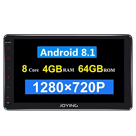 JOYING 10.1 Double Din Android 8.1 4GB   64GB Car Stereo Built-in DSP LCD Touchscreen with 4G SIM Card Slot & 1280×720P Reslution - Supprot Android Auto DSP SPDIF Fast Boot WiFi OBD2 TPMS DVR