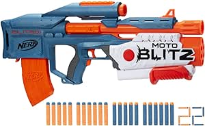 Nerf Elite 2.0 Motoblitz CS-10 Blaster, Motorised 10-Dart Blasting, Airblitz 6 Darts at Once, Clip, 22 Elite Darts