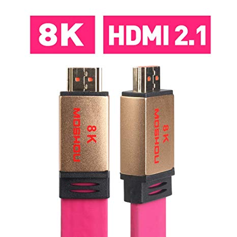 MOSHOU HDMI 2.1 Cable 4K@60HZ 8K@120Hz 48Gbps 4320P UHD HDR Ultra High Speed HDMI 2.1 Cord Compatible with LG OLED TV, Samsung QLED TV, Sony 4K HDR TV, Apple TV 4K, VIZIO, Roku (9.9 Feet)