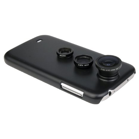 XCSOURCE® 3in1 180 Fisheye Wide Angle Micro Lens Kit for Samsung Galaxy S4 SIV GT-i9500 Black DC395B