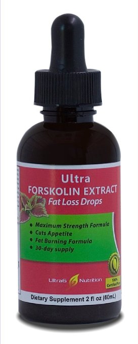 Ultra Forskolin Extract Fat Loss Drops - Fast Absorbing Liquid - 100 percent Natural Weight Loss Supplement