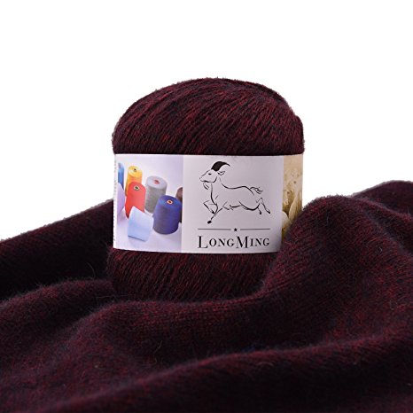 LongMing Cashmere Yarn, (100 g / 3.52 Ounces, Black)