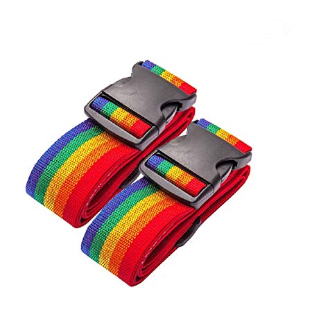 Oniche Luggage Straps Heavy Duty Travel Luggage Strap 2 Pcs Adjustable Suitcase Belts Travel Accessories