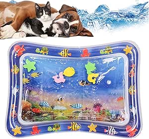 Thickened Sensory Water Play Mat for Cats, Water Tummy Time Mat, Thickened Water Sensor Play Mat for Cats, Cat Water Play Mat, Interactive Cat Toy, Sensor Water Playmat for Cats Summer (B)